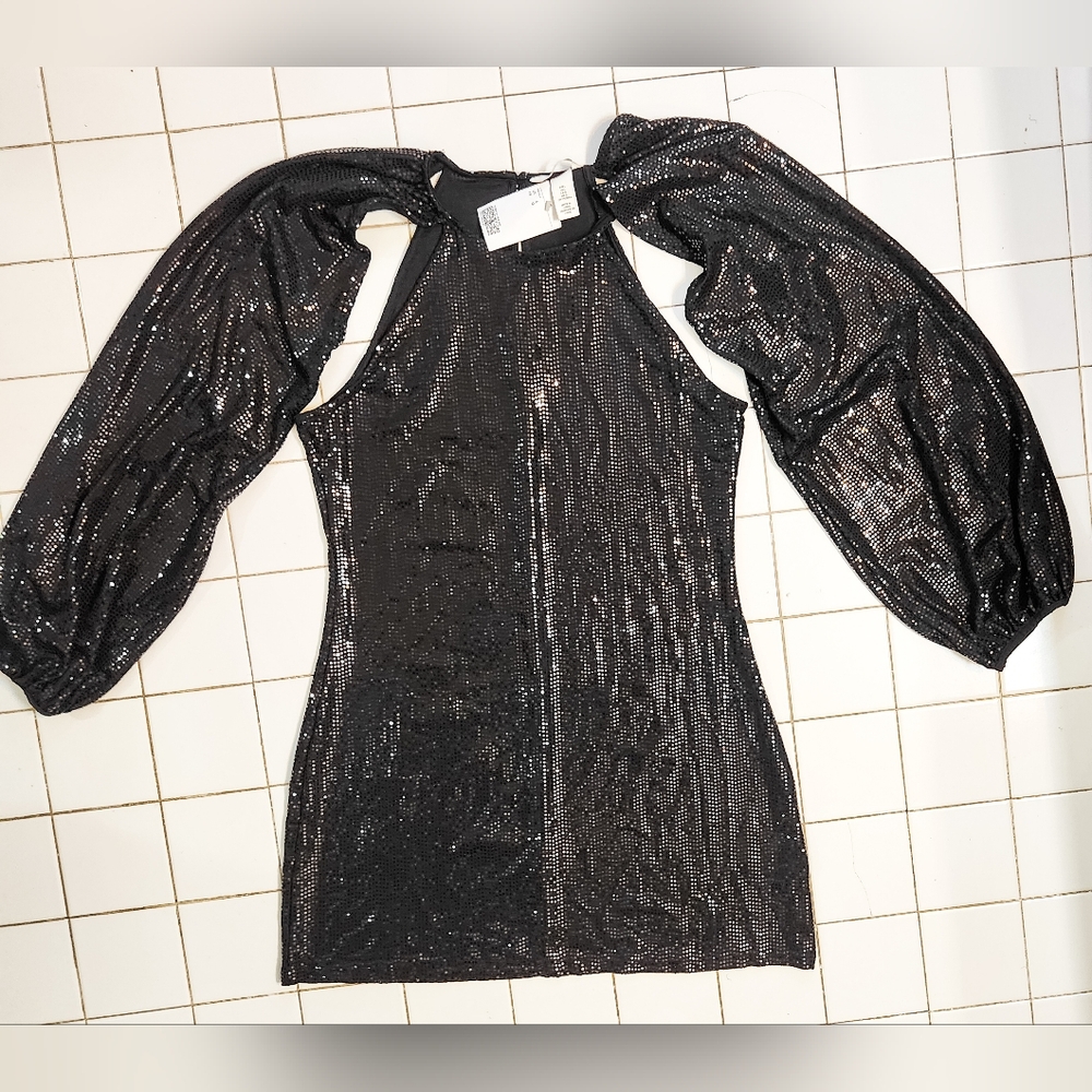 H&M Black Sequin Mini Dress